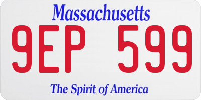 MA license plate 9EP599