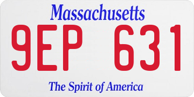 MA license plate 9EP631