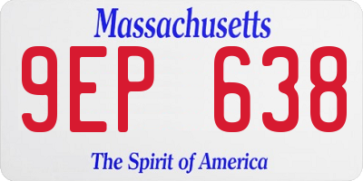 MA license plate 9EP638