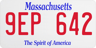 MA license plate 9EP642