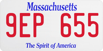 MA license plate 9EP655