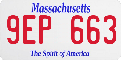 MA license plate 9EP663