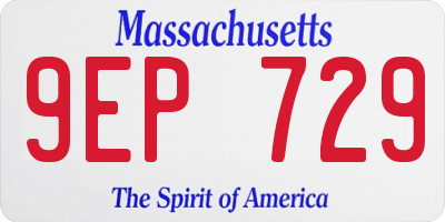 MA license plate 9EP729