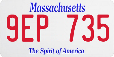 MA license plate 9EP735
