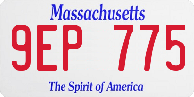 MA license plate 9EP775