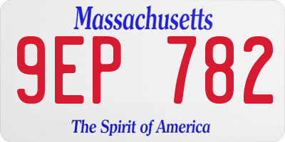 MA license plate 9EP782