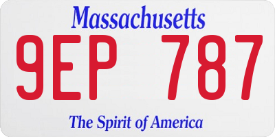 MA license plate 9EP787