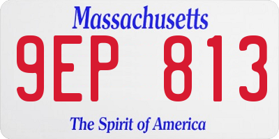 MA license plate 9EP813