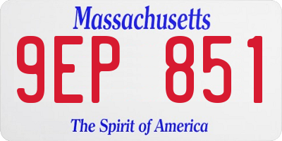 MA license plate 9EP851