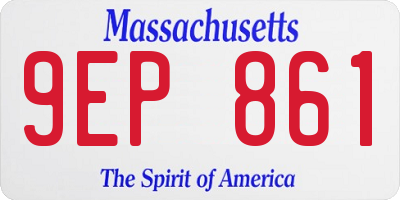 MA license plate 9EP861