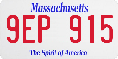MA license plate 9EP915