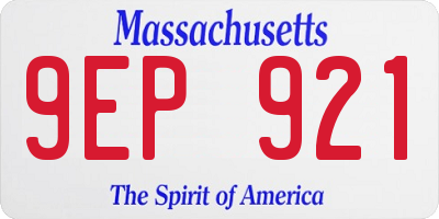 MA license plate 9EP921