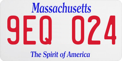 MA license plate 9EQ024