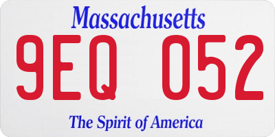 MA license plate 9EQ052