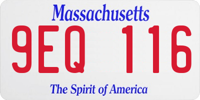 MA license plate 9EQ116