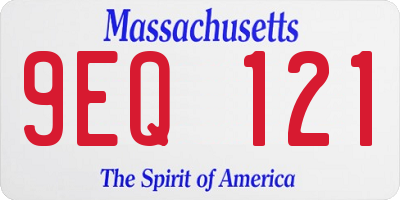 MA license plate 9EQ121