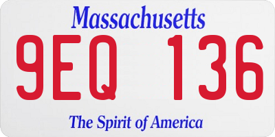 MA license plate 9EQ136