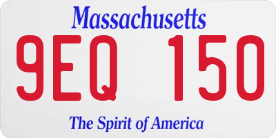 MA license plate 9EQ150