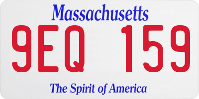 MA license plate 9EQ159
