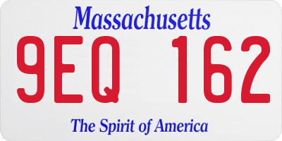 MA license plate 9EQ162