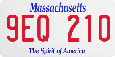 MA license plate 9EQ210
