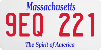 MA license plate 9EQ221