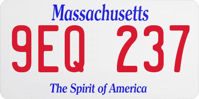 MA license plate 9EQ237