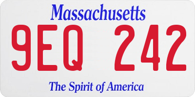 MA license plate 9EQ242