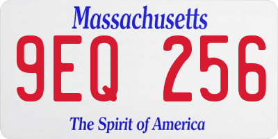 MA license plate 9EQ256