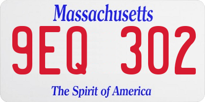 MA license plate 9EQ302