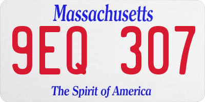 MA license plate 9EQ307
