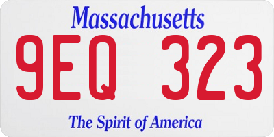 MA license plate 9EQ323