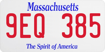 MA license plate 9EQ385