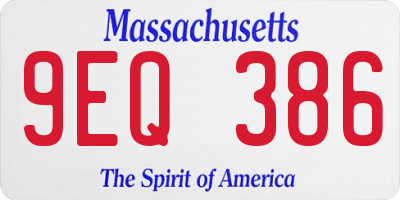 MA license plate 9EQ386
