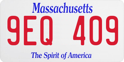 MA license plate 9EQ409
