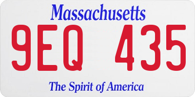 MA license plate 9EQ435