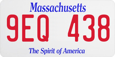 MA license plate 9EQ438