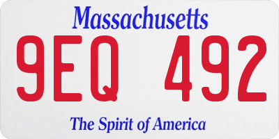 MA license plate 9EQ492