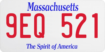 MA license plate 9EQ521