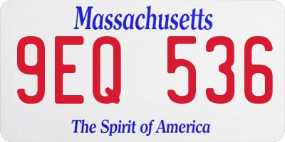 MA license plate 9EQ536