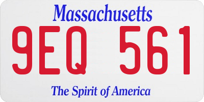 MA license plate 9EQ561