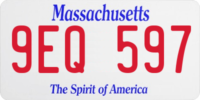 MA license plate 9EQ597