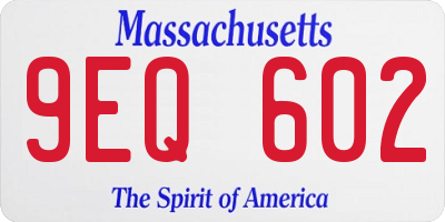 MA license plate 9EQ602
