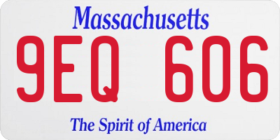 MA license plate 9EQ606