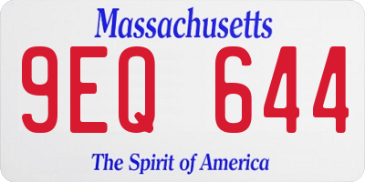 MA license plate 9EQ644