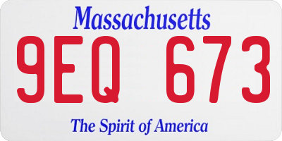 MA license plate 9EQ673