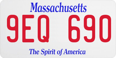 MA license plate 9EQ690