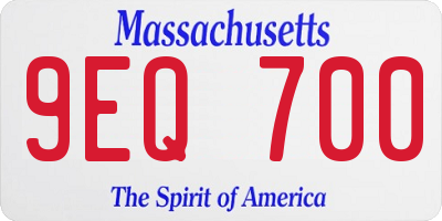 MA license plate 9EQ700
