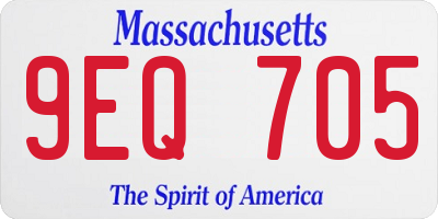 MA license plate 9EQ705