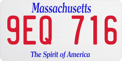 MA license plate 9EQ716
